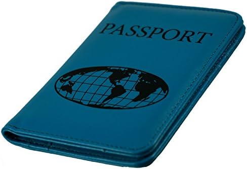 Passport Holder Wallet, Cover &amp; Organizer - PU Leather - Securely Holds Passport, Business Cards, Credit Cards for Travel - from The Amazing Office (Blue)