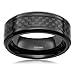 SOMEN TUNGSTEN 6mm 8mm Black Ceramic Ring with Black Carbon Fiber Inlay Wedding Band for Men Women Size 5-14