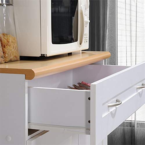 Pemberly Row Tall 32" Wide China Kitchen Cabinet with Microwave Storage in White - Thumbnail 5