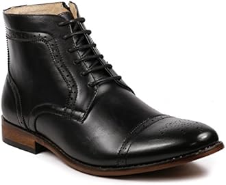 Metrocharm MC123 Men's Cap Toe Lace up Dress Casual Ankle Boot
