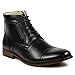 Metrocharm MC123 Men's Cap Toe Lace up Dress Casual Ankle Boot (10.5, Black)