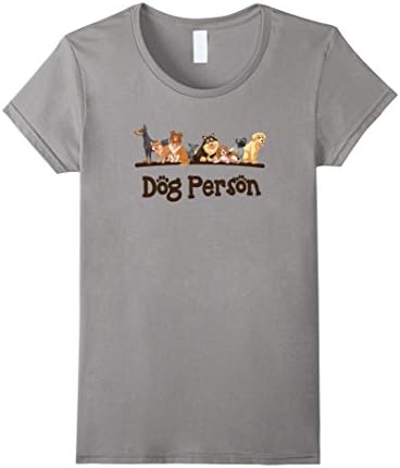 Women's Dog Lovers T-shirt, Dog Person, Puppy Lover by Zany Brainy Small Slate