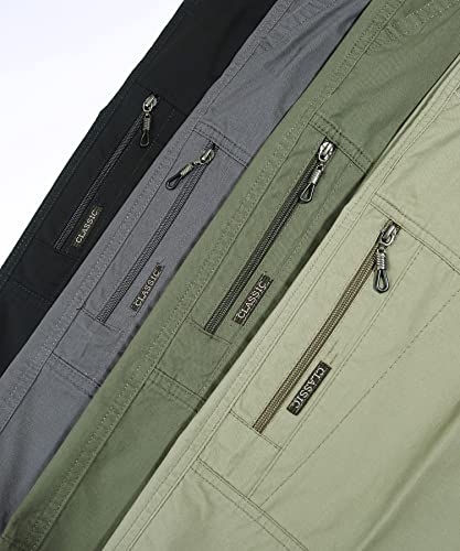 Btmpmcs Men's Summer Shorts 3/4 Cargo Cotton Casual Bermuda Shorts Sports Fitness Gym Shorts Elastic Waist