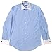 Labiyeur Men's Slim Fit French Cuff Striped Dress Shirt 17 | 36-37 Blue/White Fine Stripes