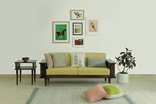 Fabindia Step Side Table Square Single Shelf (Country Life Walnut)