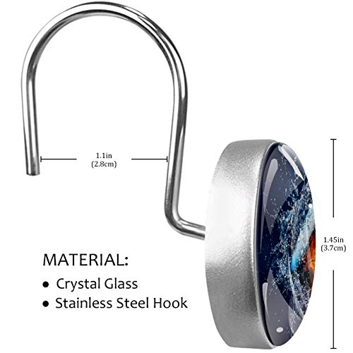 LORVIES Ice Hockey Puck Curtain Hooks Set of 12, Stainless Steel Shower Hooks Decorative Hanger Rings Rust Resistant for Bathroom Kids Room Fashion Home Decor