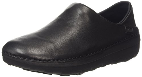 FitFlop Womens SuperLoafer Leather Black Slip-On - 8