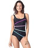 Delimira Women's Sexy Beachwear One Piece Slimming Swimsuit Bathing Suit Black US 8-10