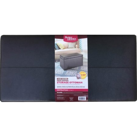Better Homes and Gardens 30 Inch Hinged Storage Ottoman (Brown, 30-inch)
