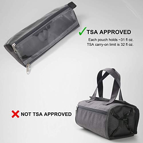4-in-1 Hanging Toiletry Bag Travel Toiletries Bag for Women & Men - Roll Up Compact Cosmetic Kit with Hook | Waterproof, TSA Approved Removable Carry On Pouches (Heather Gray) 6 4-in-1 Hanging Toiletry Bag Travel Toiletries Bag for Women & Men - Roll Up Compact Cosmetic Kit with Hook | Waterproof, TSA Approved Removable Carry On Pouches (Heather Gray)