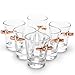Lucky Shot 308 CALIBER SHOT GLASS | Bullet Embedded Copper 1.5oz Borosilicate Glass Jigger (6 PACK) from
