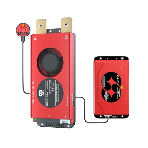 DALY BMS 12V 4S 200A Balance - 1A Active Cell Balancing BMS with Bluetooth Module for 12V LiFePO4 Batteries RV Campers Navigation Overlanding Home Power