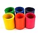 Beer Can and Bottle Insulators, Indestructible Foam Coolers, 6 Pack of Assorted Solid Colors, Blue, Red, Orange, Green, Yellow, Navy Blue