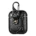 Sunnee for Airpods 1&2 Case,Luxury Leather Shockproof Airpod Cover Carabiner Headphone Designer Fashion Fun Cool Keychain Design Skin Protective Cases Ring for Girls Man Woman Air pods(Black G)