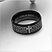 ALEXTINA 8MM Men's Stainless Steel Bible Verse Christian Lord's Prayer Cross Ring Wedding Bands Spinner Ring Laser Engraved