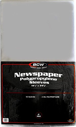 (50) Newspaper Sleeves - 14-1/8