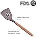 Mapthon Silicone Cooking Kitchen Utensils Set 6 PCS with Wooden Handle for Non-Sticker Cookware Heat-Resistant Kitchen Gadgets Serving Spoons, Slotted Turner, Spatula, Spaghetti Server(Grey)