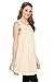 Simlu Sleeveless Loose Fit Tank T Shirt Tunic for Women ,Oatmeal,Large