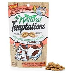 TEMPTATIONS Natural Treats for Cats Wild Alaskan Salmon Flavor 2.47 Ounces (Pack of 12)