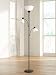 Bingham Modern Torchiere Floor Lamp 3-Light Tree Black Metal White Shades for Living Room Reading Bedroom Office Uplight - 360 Lighting primary