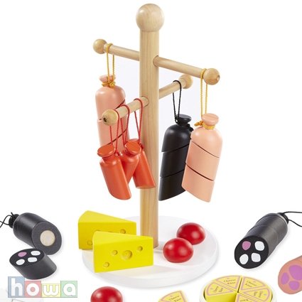 howa Kaufladenzubehör Wurst und Käse aus Holz 4858 – Bild 3