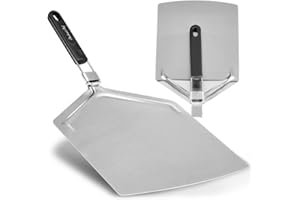 Checkered Chef Extra Large Stainless Steel Pizza Peel with Folding Handle