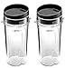 Blend Pro 16 Oz Cups With Lids compatible With Ninja 16 Oz Cups BL660 BL770 BL772 BL740 BL780 Blender (2-Pack)