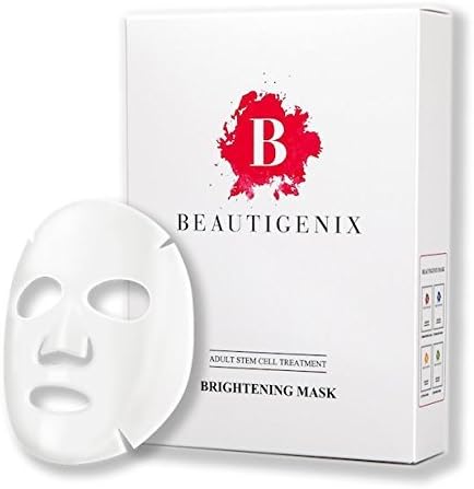 Beautigenix Korean Facial Sheet Mask- Brightening Serum with Regenerative Stem Cell - Repair Dark Spots for Radiant Looking Skin, 1 Box of 10 with Facial Care and Instructional PDF