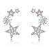 CIShop Star CZ Simulated Diamond Stud Earrings Ear Wire Ear Cuff Earring 1Pair (hypoallergic)