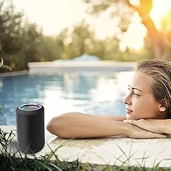 MAWODE X7 Portable Speaker, LED IPX5 Waterproof