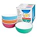 Kids Tempered Glass White Bowls with Silicone Sleeve - Suitable for Kids/Toddler/Baby Feeding - Microwave & Dishwasher Safe - Tempered Strong Glass - Non Slip - Cereal/Soup/Snack Dishes