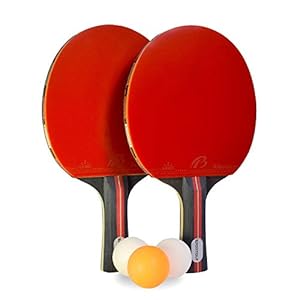 Sportout Table Tennis Racket, Ping Pong Paddle Set with 2 Bats and 3 Ping Pong Balls and Table Tennis Paddle Case