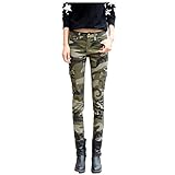 NASKY Women's Camo Army Slim Stretch Jeans Tight Pants Leggings Cargo Pencil Pants Size 6
