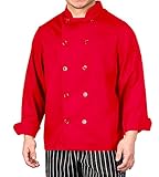 Red Lightweight Long Sleeve Chef Coat