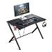 Mr IRONSTONE Gaming Desk 45.3" W x 29" D Home Office Computer Table, Black Gamer Workstation with Cup Holder, Headphone Hook and 2 Cable Management Holes