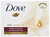 Dove Silk Cream Oil Beauty Cream Bar Soap, 3.5 Oz / 100 Gr (Pack of 12 Bars)