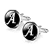 letters A cufflinks Glass Gem French Cuff Dress Cufflinks for Men