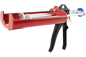 CJGQ Epoxy Gun 400 mL/13.5 fl oz (1:1 Mix Ratio) Dual Component Applicator for Panel Bond Gun (Passion Red)