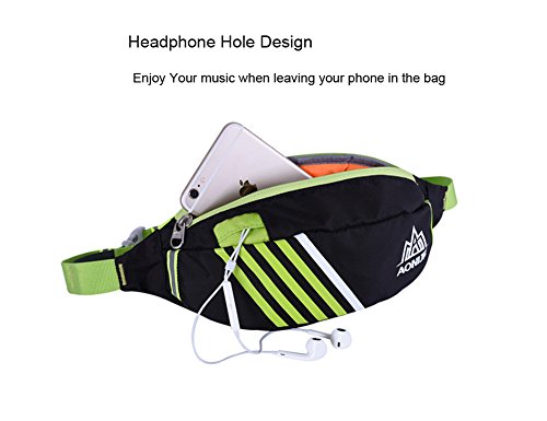 OrrinSports Exercise Waist Packs Storage Holder for Cell Phone, iPhone 7 6/6s Plus,Men,Women,Jogging,Gym Workouts, Walking,Hiking,Yoga Black