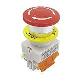 uxcell Red Mushroom Cap 1NO 1NC Emergency Stop Push Button Switch AC 660V 10A