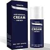Hair Removal - Tomiya Premium Men's Hair Removal Cream - Skin friendly Fast & Effective Painless formula with Aloe Vera & Vitamin E - Depilatory Cream Special Designed for Men