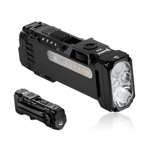 WUBEN X4 EDC Rechargeable Flashlight with RGB Light, 1500 Lumens Mini Flashlight with Tactical Switch and Magnetic, IP68 Portable Pocket Clip USB C Flash Light for Camping, Checking, Emergencies