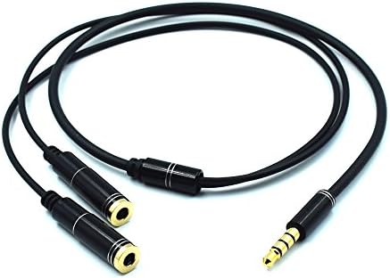 Hiyip 3.5mm connector 1 male to 2 female extension cable for iphone, ipad, samsung, htc, MP3 and speakers