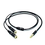 Hiyip 3.5mm connector 1 male to 2 female extension cable for iphone, ipad, samsung, htc, MP3 and speakers