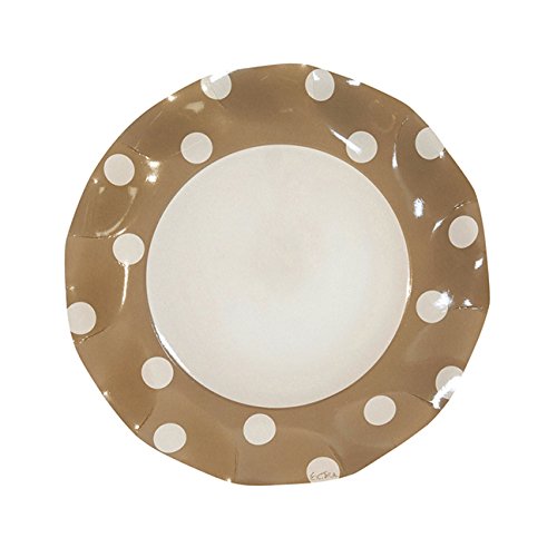 Sophistiplate Gold Polka Dot Paper Dinner Plates - 20pk for Holidays, Parties, Showers, & Special Entertaining! Made in Italy