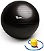 LuxFit Exercise Ball, Premium Extra Thick Yoga Ball '2 Year Warranty' - Swiss Ball Includes Foot Pump. Anti-Burst - Slip Resistant! 45cm, 55cm, 65cm, 75cm, 85cm Size Fitness Balls (Black, 65cm)