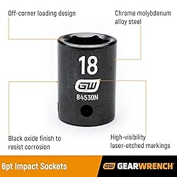 GEARWRENCH 8 Pc. 3/8" Drive 6 Pt. Standard Impact