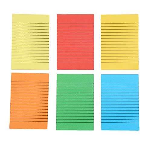 Sticky Notes Colorful Lined Post Memos 4" x 6", Removable Self Sticky Notes Pad for Office,Home,School 6-Pack