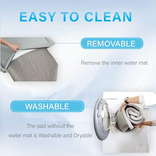 Lucky Tom Pet Pad Cooling System for Summer, Consistent Cooling Water Mat for Dogs and Cats, No Refrigeration or Chemical Gel Needed, Machine Washable Bed, Ideal for Home and Crates (Gray, XL)