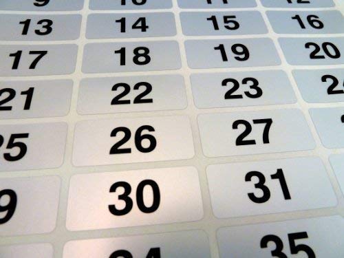 47x20mm, Black on Silver Labels, Consecutively Numbered 1 to 100, Durable Plastic Consecutive Numbering Stickers
